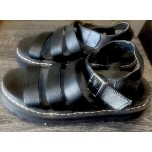 Sincerely Jules Model "Daring" Black Chunky Platform Sandals Women's Size 7.5